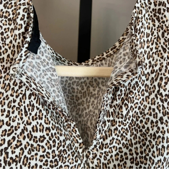 Jenni Kayne Palmer Leopard T-Shirt Dress Small Classic Versatile Minimalist - Picture 5 of 5